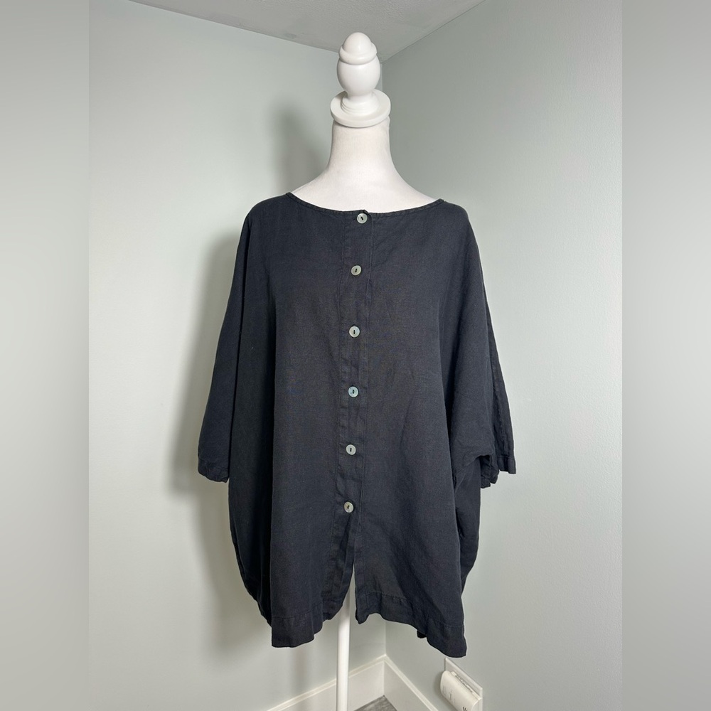 Bryn Walker Linen Oversized Button Down Lagenlook Button Down 100% Linen